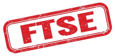 FTSE kırmızı grungy dikdörtgen pul işareti.