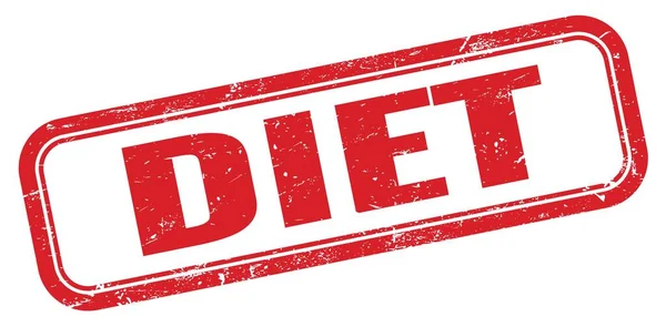 Diyet kırmızı grungy dikdörtgen pul işareti.