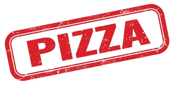 Pizza Rot Grungy Rechteck Stempelschild — Stockfoto