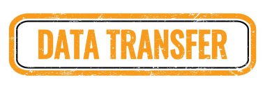 DATA TRANSFER turuncu grungy dikdörtgen mühür işareti.