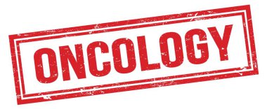 ONCOLOGY kırmızı grungy dikdörtgen mühür işareti.