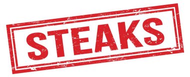 STEAKS kırmızı grungy dikdörtgen mühür işareti.