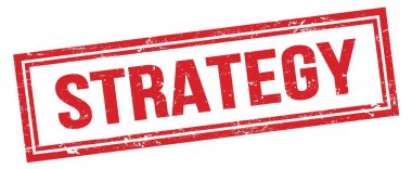 STRATEGY kırmızı grungy dikdörtgen mühür işareti.