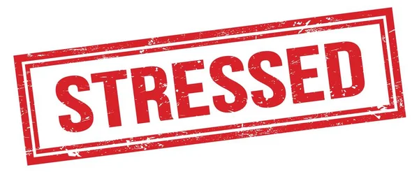 Stressed Red Grungy Rectangle Stamp Sign — Stock Photo, Image