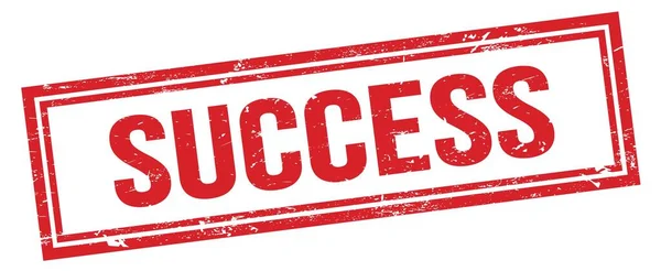 Success Red Grungy Rectangle Stamp Sign — Stock Photo, Image