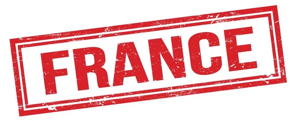 Frankrijk Rood Grungy Rechthoek Stempel Teken — Stockfoto