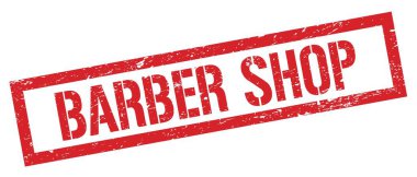 BARBER Mağazası Kırmızı grungy dikdörtgen mühür işareti.