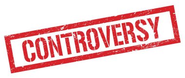 CONTROVERSY kırmızı grungy dikdörtgen mühür işareti.