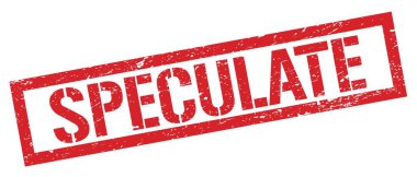 SPECULATE kırmızı grungy dikdörtgen mühür işareti.