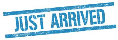 Mavi grungy dikdörtgen mühür işareti üzerinde yeni gelen metin.