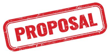 PROPOSAL kırmızı grungy dikdörtgen mühür işareti.