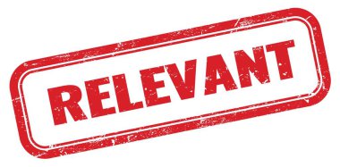 RELEVANT kırmızı grungy dikdörtgen mühür işareti.