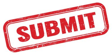 SUBMIT kırmızı grungy dikdörtgen pul işareti.