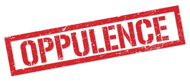 OPPULENCE kırmızı grungy dikdörtgen pul işareti.