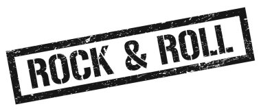 ROCK & ROLL siyah grungy dikdörtgen mühür işareti.