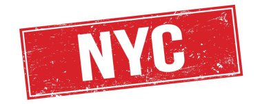 Kırmızı grungy dikdörtgen damga işareti üzerine NYC metni.