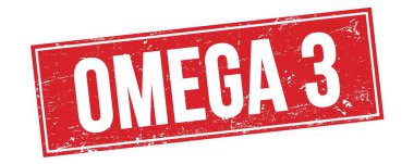 Kırmızı grungy dikdörtgen işareti üzerinde OMEGA 3 metin.
