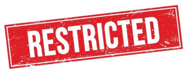 Kırmızı grungy dikdörtgen damga işareti üzerinde RESTRICTED metin.
