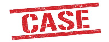 Kırmızı grungy dikdörtgen damga işareti üzerinde CASE metin.