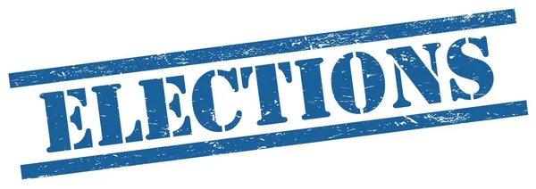 ブルーグランジー長方形のヴィンテージ切手の選挙テキスト — ストック写真
