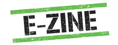 Siyah yeşil grungy çizgileri üzerinde E-ZINE metin işareti.