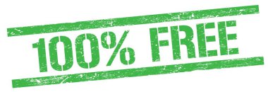 Yeşil grungy dikdörtgen mühür işareti üzerine% 100 özgür metin.