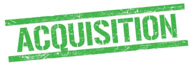 Yeşil grungy dikdörtgen damga işareti üzerinde ACQUISITION metin.