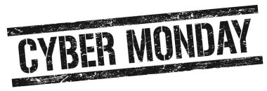 CYBER Pazartesi metni siyah grungy dikdörtgen mühür işareti üzerine.