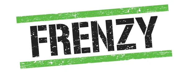 Frenzy Text Auf Schwarz Grün Grungy Lines Stempelschild — Stockfoto