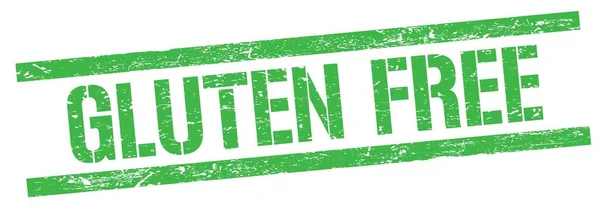 Gluten Free Text Green Grungy Rectangle Stamp Sign — Stock Photo, Image