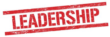 Kırmızı grungy dikdörtgen damga işareti üzerinde LeadERship metni.