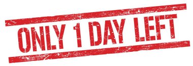 Kırmızı grungy dikdörtgen damga işareti üzerinde sadece 1 gün sol metin.