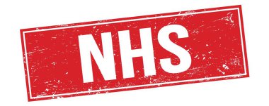 Kırmızı grungy dikdörtgen damga işareti üzerinde NHS metin.