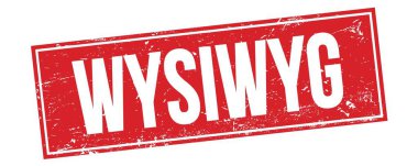 WYSIWYG metni kırmızı grungy dikdörtgen işareti üzerinde.