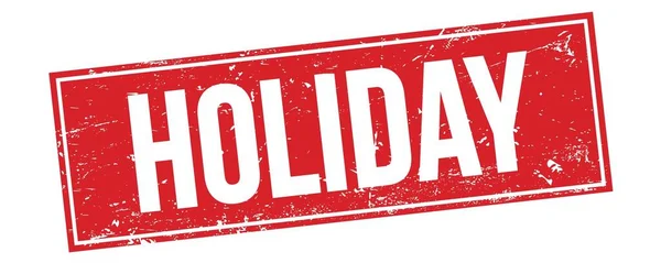 Holiday Szöveg Piros Grungy Téglalap Bélyegző Tábla — Stock Fotó