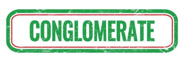 KONGLOMERATE yeşil grungy dikdörtgen mühür işareti.