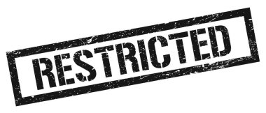 RESTRİKTİK Siyah Pis Dikdörtgen mühür işareti.