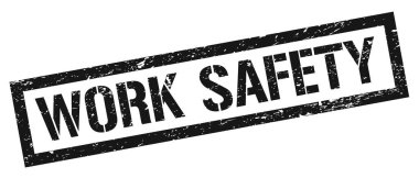 İş Güvenliği Siyah Kirli Dikdörtgen mühür işareti.