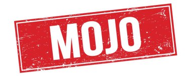 Kırmızı grungy dikdörtgen damga işareti üzerinde MOJO metni.