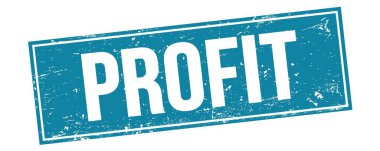Mavi grungy dikdörtgen damga işareti üzerine PROFIT metni.