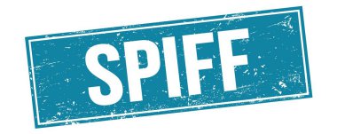 Mavi grungy dikdörtgen damga işareti üzerinde SPIFF metin.