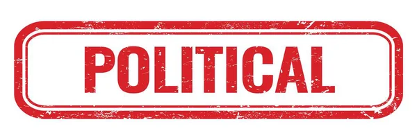 Political Red Grungy Rectangle Stamp Sign — Stock Photo, Image