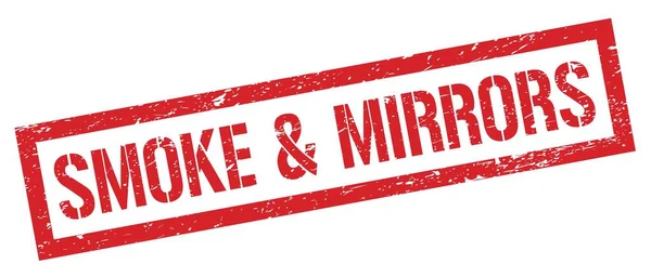Smoke Mirrors Красный Прямоугольный Штамповочный Знак — стоковое фото