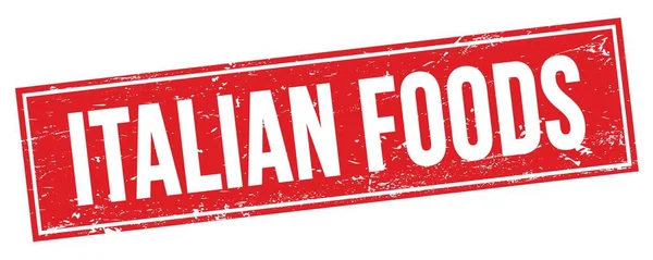 Alimentos Italianos Texto Rojo Grungy Signo Sello Rectángulo — Foto de Stock
