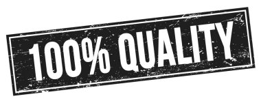 Siyah grungy dikdörtgen damga işareti üzerine% 100 nicelik metni.