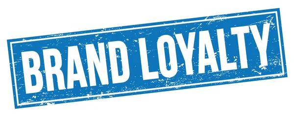 Brand Loyalty Texto Sinal Carimbo Retângulo Grungy Azul — Fotografia de Stock