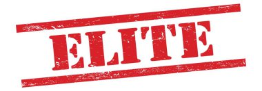 ELITE metni kırmızı grungy vintage kauçuk damga üzerine.