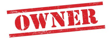 OWNER kırmızı grungy vintage kauçuk damga üzerine metin.