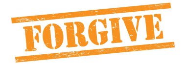 Turuncu grungy vintage kauçuk damgalı affedici metin.