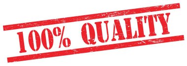 Kırmızı grungy dikdörtgen vintage damga üzerine% 100 nicelik metin.